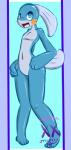 anthro anthrofied blue_eyes male pokemorph smile solo sangelia nintendo pokemon fish generation_3_pokemon marine mudkip pokemon_(species) scalie hi_res