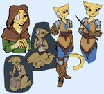 armor bandage bandage_over_eye boots clothing female footwear hood sad shoes smile solo makkon microsoft prequel_adventure the_elder_scrolls katia_managan felid feline khajiit mammal hi_res