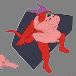 bed butt duo furniture male male/male open_mouth red_body red_skin sex tongue dummydurzz dragon_ball janemba majin_buu super_buu demon majin hi_res