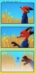 ambiguous_gender anthro canid canine clothing comic disney fox hi_res male mammal nick_wilde police red_fox rockbottomfeeder simple_background true_fox uniform zootopia