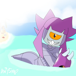 anthro beach big_breasts big_butt breasts butt female group lying machine nude nude_female on_front partially_submerged patty_cake smile smiling_at_viewer trio awtysm_central gameoverse glitch_productions kaboodle_(gameoverse) kit_bodega malice_(gameoverse) domestic_cat felid feline felis mammal robot robot_anthro hi_res meme
