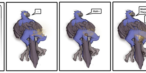 ambiguous_farting ambiguous_gender ambiguous_pooping anatomically_correct anatomically_correct_genitalia animal_genitalia anthro asking_viewer beak black_body black_feathers black_tail_feathers blue_body blue_feathers brown_fart_cloud cloaca ellipsis fart fart_cloud feathered_wings feathers feces feces_pile feet genitals looking_at_viewer looking_down narrowed_eyes open_beak open_mouth pooping pooping_on_self scatplay scuted_feet scutes solo speech_bubble tail tail_feathers talking_to_viewer talons text tilde_after_text toes urate wall_of_text wings yellow_body yellow_feathers jadeder avian bird hyacinth_macaw macaw neotropical_parrot parrot true_parrot absurd_res artist_name comic english_text hi_res
