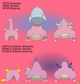 ambiguous_feral ambiguous_gender butt feral gradient_background group logo multicolored_body pink_body rear_view simple_background tail text pichu90 nintendo pokemon galarian_form galarian_slowbro galarian_slowking galarian_slowpoke generation_1_pokemon generation_2_pokemon generation_8_pokemon pokemon_(species) regional_form_(pokemon) shellder_(slowbro) slowbro slowking slowpoke absurd_res artist_logo english_text hi_res