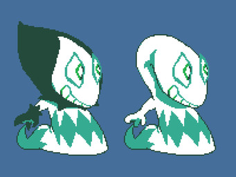 ambiguous_gender blue_markings blue_pattern clothing diamond_(marking) diamonds_(suit) feral gloves green_eyes handwear hood markings nude nude_semi-anthro semi-anthro serpentine smile solo suit_symbol white_body miner_mate_coffee deltarune undertale_(series) darkner reptile rudinn scalie snake 4:3 hi_res model_sheet