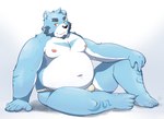 anthro asian_clothing beard belly big_belly black_nose blue_body clothing east_asian_clothing facial_hair fundoshi humanoid_hands japanese_clothing kemono male moobs navel nipples overweight overweight_male sitting solo underwear white_body white_clothing white_fundoshi white_underwear numpia bonasiah full_attack sophring_jie bear mammal 2023 hi_res