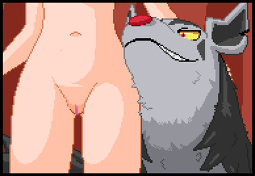 bestiality black_border border duo female female_on_feral feral fur genitals grey_body interspecies male male/female male_on_human neck_tuft pokephilia smile tuft vulva yellow_eyes syncedpixel nintendo pokemon canid canine generation_3_pokemon human mammal mightyena pokemon_(species) digital_media_(artwork) pixel_(artwork)