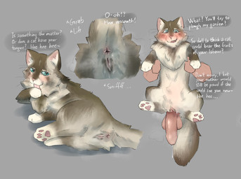 anatomically_correct anatomically_correct_genitalia anatomically_correct_vulva animal_genitalia animal_vulva anus back_tuft balls belly_tuft bestiality blush blush_lines bodily_fluids body_blush butt carrying_another cheek_tuft disembodied_hand disembodied_penis dripping duo ear_tuft facial_tuft feet feline_genitalia feline_vulva female female_feral feral feral_penetrated fluffy fluffy_tail foreskin genital_fluids genital_focus genitals holding_another human_on_feral inner_ear_fluff interspecies licking looking_at_viewer lying male male/female musk musky_anus neck_tuft nervous nervous_smile nervous_sweat on_side pawpads paws penetration penis precum precum_drip presenting presenting_anus presenting_hindquarters presenting_vulva self_cleaning sweat sweatdrop tail text tongue tuft vulva vulva_blush vulva_focus white_text snepause dark_souls fromsoftware bearer_of_the_curse sweet_shalquoir domestic_cat felid feline felis human mammal english_text