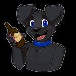 alcohol anthro beer_bottle beverage bottle collar container male outline simple_background solo telegram_sticker transparent_background young onykr drucifer bird_dog canid canine canis domestic_dog hunting_dog labrador mammal retriever 1:1 alpha_channel