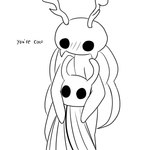 2_horns ambiguous_gender antennae_(anatomy) black_eyes black_text cloak clothing dialogue duo female horn looking_at_another mouthless simple_background text white_background white_head skeletorskeletonized hollow_knight team_cherry bretta_(hollow_knight) the_knight_(hollow_knight) arthropod beetle insect vessel_(species) 1:1 2020 digital_media_(artwork) english_text monochrome nonbinary_(lore)