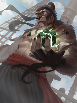 anthro areola biped claws clothed clothed_anthro clothed_male clothing cloud countershade_torso countershading day fingers front_view fur hair male navel nipples outside sky solo standing o.z.y. mammal 2026 3:4 digital_drawing_(artwork) digital_media_(artwork) hi_res