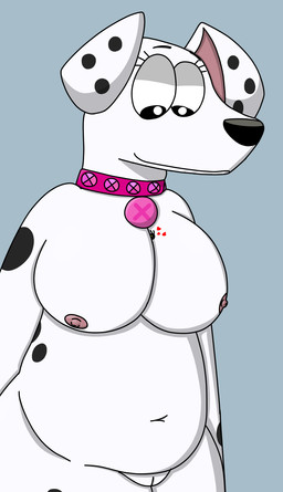 aged_up anthro anthrofied areola between_breasts black_body black_exoskeleton black_eyebrows black_eyes black_fur black_nose black_spots blush breasts canon_x_oc collar collar_only duo exoskeleton extreme_size_difference eyebrows eyelashes female female/female female_anthro fur genitals heart_symbol humanoid_genitalia humanoid_vulva larger_female looking_at_another looking_at_partner looking_down looking_down_at_another looking_down_at_partner markings micro micro_between_breasts micro_female navel nipples nude pink_collar pink_inner_ear size_difference slightly_chubby slightly_chubby_anthro slightly_chubby_female smaller_female smile spots spotted_body spotted_fur thick_thighs vulva white_body white_fur yellow_blush xyliminal 101_dalmatian_street 101_dalmatians disney alice_(amazingaliceant) deja_vu_(101_dalmatians) triple_d_(101_dalmatians) ant arthropod canid canine canis dalmatian domestic_dog hymenopteran insect mammal 2025 digital_media_(artwork) hi_res