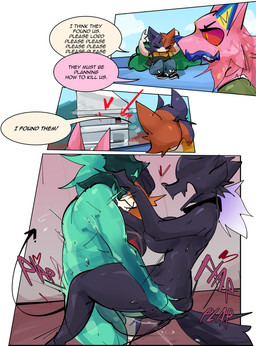 anthro anthro_on_anthro black_body black_fur blue_body blue_fur blue_nose breasts brown_body brown_fur cheek_tuft clothed clothed_anthro clothed_female clothing dialogue facial_tuft female from_front_position fur fur_tuft genitals green_body green_fur group hair hand_on_another's_butt hand_on_butt head_tuft male male/female multicolored_body multicolored_fur nude nude_anthro nude_female nude_male open_mouth penis pinata pink_body pink_fur pink_speech_bubble plap red_sclera speech_bubble tail text tied_hair tuft white_body white_fur white_speech_bubble sirkerner epic_games fortnite mythology andy_fangerson cate_meowdy cerberus_(fortnite) meow_skulls pack_leader_highwire alebrije animate_inanimate calico_cat canid canid_demon canine canis demon domestic_cat felid feline felis hellhound living_pinata mammal mythological_canine mythological_creature wolf absurd_res comic english_text hi_res