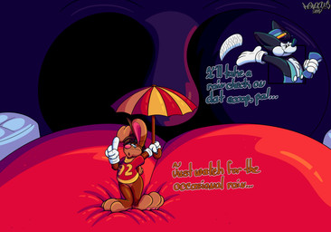 3_toes 4_fingers anthro big_feet big_tongue cartoon_gloves cheek_bulge duo feet fingers inside_mouth male male/male mawplay open_mouth pawpads paws red_tongue soft_vore soles tail toes tongue toony umbrella uvula vore whiskers marquis2007 foley_(tamerkoh) roderick_(tamerkoh) canid canine fox lagomorph leporid mammal rabbit absurd_res hi_res