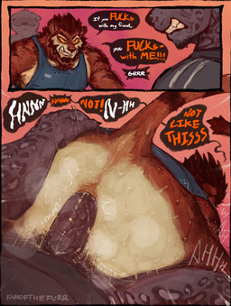 2_panel_comic anal anal_penetration angry anthro anthro_dominating_anthro anthro_on_anthro anthro_penetrated anthro_penetrating anthro_penetrating_anthro anus big_butt black_body bodily_fluids brown_body butt butt_focus clenched_teeth clothing dock_(anatomy) dominant dominant_anthro dominant_male duo faceless_anthro faceless_character faceless_male facial_hair frown genitals male male/male male_anthro male_dominating_male male_penetrated male_penetrating male_penetrating_male markings muscular muscular_anthro muscular_male musk musky_anus musky_butt musky_penis penetration penile penile_penetration penis penis_in_ass pink_background pubes questionable_consent rear_view scowl sex shirt simple_background smelly_butt snarling spots spotted_body striped_body stripes submissive submissive_anthro submissive_male sweat sweatdrop sweaty_butt tail tan_body tank_top teeth topwear wide_hips fanofthefurr felid mammal pantherine tiger hi_res