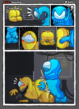 anthro balls big_butt blush breasts butt butt_focus butt_stuck duo genitals looking_at_viewer looking_back male male/male not_furry penis sex stuck stuck_in_vent ava02 among_us among_us_twerk help_me_stepbro_i'm_stuck innersloth absurd_res comic hi_res meme