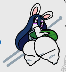 2_fingers anthro bent_arm big_breasts big_butt black_eyes blue_hair bodypaint bottomless bottomless_anthro bottomless_female breasts butt cellulite clothed clothed_anthro clothed_female clothing curvy_figure face_paint female female_anthro fingers fur green_clothing green_topwear green_tube_top grey_line_art hair huge_breasts huge_butt huge_thighs long_ears long_hair simple_background solo standing tan_inner_ear thick_thighs topwear tube_top tuning_fork white_background white_body white_fur nsfwoaf mario_bros mario_plus_rabbids_sparks_of_hope nintendo raving_rabbids rayman_(series) ubisoft allegra_(mario_plus_rabbids) lagomorph mammal rabbid 2024 cel_shading colored crossover digital_drawing_(artwork) digital_media_(artwork) shaded