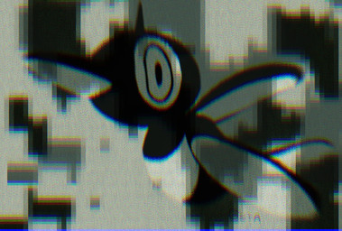 abstract_background alternate_color ambiguous_gender beak big_eyes digital_background glitch horn low-angle_view not_furry side_view solo static_background geta_(artist) nintendo pokemon digital_creature generation_4_pokemon glitch_creature pokemon_(species) porygon-z 2023 chromatic_aberration film_grain full-length_portrait hi_res portrait