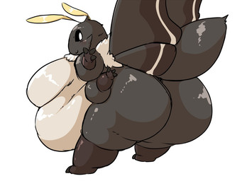 4_arms anthro belly big_belly big_breasts big_butt breasts butt butt_pose female female_anthro fur grey_body grey_fur huge_breasts huge_butt insect_wings looking_at_viewer looking_back morbidly_obese multi_arm multi_limb neck_tuft non-mammal_breasts nude nude_anthro nude_female obese overweight plantigrade pose simple_background smile solo standing tuft white_background white_belly wings yosioka_san jonasii arthropod insect lepidopteran moth 4:3 digital_media_(artwork)