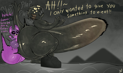 anthro balls big_balls big_bulge big_butt big_penis black_body black_sclera bodily_fluids bulge butt dialogue dominant drooling duo fangs flying flying_sex genitals huge_balls huge_bulge huge_butt huge_penis huge_thighs hyper hyper_bulge hyper_genitalia hyper_penetration hyper_penis interspecies interspecies_domination larger_penetrated larger_sub male male/male multi_eye penetration penile penile_penetration penis plap plap_(sound) purple_eyes questionable_consent raised_tail saliva sex side_view size_difference small_but_hung smile submissive tail teeth text thick_thighs wide_hips yellow_sclera yellow_teeth plushtrapboyuwu capcom resident_evil resident_evil_8:_village charlie_(plushtrapboy) salvatore_moreau aquatic bat fish mammal monster sea_monster english_text hi_res