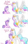 braeburned comic crown cutie_mark dialogue english_text equid equine feathered_wings feathers female feral friendship_is_magic fur hair hasbro headgear hi_res horn mammal multicolored_hair my_little_pony mythological_creature mythological_equine mythology pegasus princess princess_celestia_(mlp) purple_body purple_fur purple_hair royalty simple_background text traditional_media_(artwork) twilight_sparkle_(mlp) two_tone_hair unicorn white_background wing_boner winged_unicorn wings