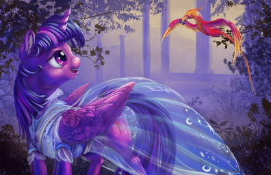 berry clothing column cutie_mark detailed_background dress duo feathered_wings feathers female feral flying food fruit fur hair horn moon multicolored_hair outside plant purple_body purple_eyes purple_fur purple_hair star translucent translucent_clothing tree two_tone_hair wings viwrastupr european_mythology friendship_is_magic greek_mythology hasbro my_little_pony mythology philomena_(mlp) twilight_sparkle_(mlp) avian equid equine mammal mythological_avian mythological_bird mythological_creature mythological_equine mythological_firebird phoenix winged_unicorn 2014 digital_media_(artwork)