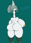 2019 absurd_res areola armless big_areola big_breasts big_butt breasts butt celesteela cosmicscourge female generation_7_pokemon hi_res huge_breasts huge_butt humanoid lipstick makeup mature_female nintendo nipples not_furry nude pokemon pokemon_(species) rear_view slightly_chubby smile solo tall ultra_beast