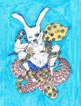 anthro anthro_on_anthro anus blue_nipples blue_pussy blue_sclera breasts duo female female/female genitals humanoid_face interspecies mantle_(mollusk) nipples orange_eyes pussy tentacles gokai-chibi blue-ringed_octopus cecaelia cephalopod coleoid fish manta_ray marine mollusk octopodiform octopus ray_(fish)