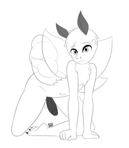 antennae_(anatomy) anthro balls genitals kneeling male penis pose solo wings max_draws arthropod insect lepidopteran moth hi_res monochrome pinup
