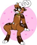 abstract_background ambiguous_gender anthro antlers blush collar eyewear glasses heart_symbol horn inflatable latex looking_at_viewer pool_toy rectangular_glasses solo valve_nipple shellsist animate_inanimate deer living_inflatable mammal