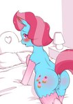 2017 absurd_res anus big_butt blue_body bodily_fluids butt clothed clothed_feral clothing cold-blooded-twilight equid equine equine_anus female feral friendship_is_magic genital_fluids genitals hair hasbro hi_res legwear mammal mature_female mrs._cake_(mlp) my_little_pony pink_hair pussy solo tail thigh_highs vaginal_fluids