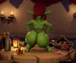 anus big_butt bouncing_butt butt eyewear female genitals glasses green_body huge_butt kneeling_position nude presenting presenting_anus presenting_hindquarters pussy short_stack solo tavern wearing_glasses tradelt goblin humanoid 3d_(artwork) 3d_animation animated digital_media_(artwork) hi_res high_framerate huge_filesize long_playtime no_sound webm