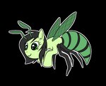 antennae_(anatomy) female feral fur green_body green_fur happy hunched_over insect_wings phone_drawing simple_background smile solo transparent_background wings happy_harvey hasbro my_little_pony fan_character filly_anon arthropod earth_pony equid equine horse hybrid hymenopteran insect mammal pony wasp wasp_pony alpha_channel young_(lore)