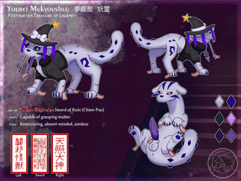 balls black_clothing black_jacket black_topwear blush bow_tie cjk_character clothing color_swatch crossed_out_text feet feral genitals hat headgear headwear hindpaw jacket looking_at_viewer male markings ofuda ofuda_on_arm ofuda_on_leg ofuda_on_penis pawpads paws penile_spines penis presenting presenting_penis purple_eyes rear_view solo star talisman text topwear wearing_hat wearing_jacket whiskers witch_hat jakuya_art nintendo pokemon chien-pao generation_9_pokemon legendary_pokemon pokemon_(species) 4:3 absurd_res character_name english_text hi_res japanese_text model_sheet partially_translated translation_request watermark