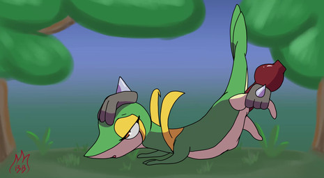 abdominal_bulge anthro anthro_on_feral bestiality bodily_fluids brown_eyes cum cum_from_cloaca cum_from_penis cum_inflation cum_inside cum_pouring_out disembodied_hand disembodied_penis duo egg eyes_closed female feral feral_penetrated forest genital_fluids genitals grass green_body green_skin hand_on_head heart_pupils heart_symbol impregnation inflation interspecies knot knotted_penis knotting lifted_by_leg male on_ground pale_skin penetration penis plant raised_tail simple_background sleeping tail tree unknotting yellow_body yellow_skin burnyburnstein nintendo pokemon generation_4_pokemon generation_5_pokemon lucario pokemon_(species) snivy animated hi_res no_sound short_playtime video