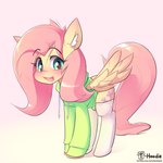 1:1 2021 blush clothing cutie_mark digital_media_(artwork) equid equine eyelashes feathered_wings feathers female feral fluttershy_(mlp) friendship_is_magic green_eyes happy hasbro hi_res hoodie hoodie_(artist) inner_ear_fluff legwear mammal my_little_pony mythological_creature mythological_equine mythology open_mouth open_smile pegasus quadruped signature smile solo stockings topwear tuft wings yellow_body yellow_feathers