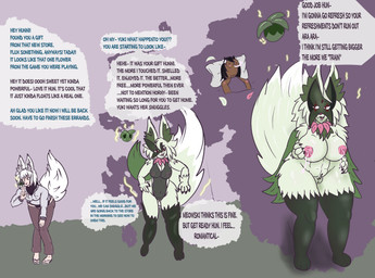 anthro bodily_fluids breast_expansion breasts butt butt_expansion expansion female fur green_body green_fur hip_expansion lactating magic_object mature_female milk text transformation white_body white_fur candondor nintendo pokemon canid canine fox generation_9_pokemon humanoid mammal meowscarada pokemon_(species) english_text hi_res meme