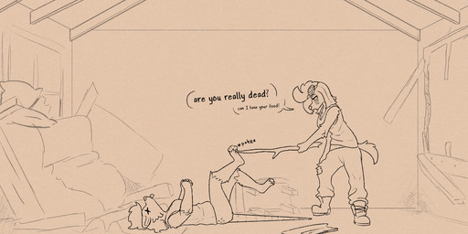 4_toes anthro barefoot big_breasts black_text blep boots bottomwear breasts broken_bed broken_window building cleavage clothed clothed_anthro clothed_female clothing crouching dialogue duo eyewear eyewear_on_head feet female female_anthro floppy_ears footwear fur goggles goggles_on_head hair hairless_tail holding_object holding_stick house inside logo long_hair lying mullet on_back pants partial_speech_bubble paws plantigrade playing_dead poking_foot poking_with_stick shirt shoes snout soles stick tail talking_to_another tank_top text toes tongue tongue_out topwear torn_bottomwear torn_clothing torn_pants window x_eyes posspowered bonnie_vale_(posspowered) grace_linde_(posspowered) american_opossum canid canine canis domestic_dog foxhound hunting_dog mammal marsupial scent_hound virginia_opossum 2026 artist_logo english_text hi_res monochrome