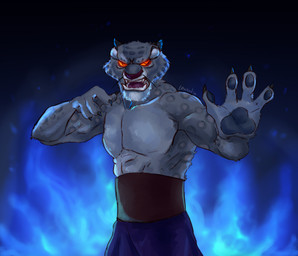 anthro blue_background claws eyes_yellow fur male simple_background snow solo wool_(fur) lesventin tai_l_rodriguez dreamworks kung_fu_panda tai_lung_(kung_fu_panda) felid leopard mammal pantherine snow_leopard 2021
