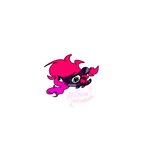 angry angry_eyebrows chibi hair pink_hair purple_body simple_background white_background gem_andromeda fuchsia_(gem_andromeda) felid mammal pantherine 1:1 hi_res meme