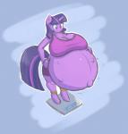 ankle_bands anthro anthrofied belly big_belly big_breasts bottomwear breasts clothed clothing female fetal_movement horn huge_breasts hyper hyper_breasts hyper_pregnancy pregnant pregnant_anthro pregnant_female shorts solo weighing_scale forfun41 friendship_is_magic hasbro my_little_pony mythology twilight_sparkle_(mlp) equid equine horse mammal mythological_creature mythological_equine pony unicorn hi_res