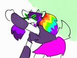 anthro bottomwear clothing dancing female fur hair horn multicolored_hair purple_hair rainbow_hair skirt solo sparklefur white_body white_fur catjam_(artist) xcite_(catjam) 4:3 animated colorful_theme frame_by_frame short_playtime