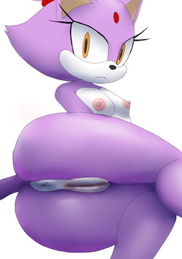 anthro anus areola biped black_nose breasts butt eyelashes female female_anthro forehead_gem fur gem genitals glistening glistening_body looking_at_viewer lying mouth_closed multicolored_body multicolored_fur nipples nude nude_anthro nude_female on_side orange_eyes pink_areola pink_nipples pointy_ears prick_ears purple_body purple_fur purple_tail red_gem simple_background small_breasts solo tail tan_inner_ear two_tone_body two_tone_fur vulva white_anus white_background white_body white_fur aerosin sega sonic_the_hedgehog_(series) blaze_the_cat domestic_cat felid feline felis mammal 2026 digital_media_(artwork) hi_res