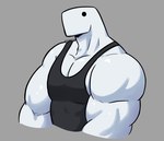 anthro black_clothing black_topwear clothing male muscular muscular_anthro muscular_male shirt simple_background solo tank_top topwear dynogreeno largo_(dynogreeno) dinosaur prehistoric_species reptile scalie hi_res