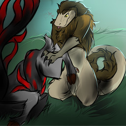 anthro duo force_feeding forced male male/male plant_vore pushing_down shoving unwilling_prey vore uysu lost(uysu) lyfield_(fierian) deer dinosaur dromaeosaurid mammal new_world_deer pole_plant_(rain_world) prehistoric_species reindeer reptile saurischian scalie theropod utahraptor 1:1