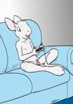 anthro balls circumcised controller erection furniture game_controller gaming genitals long_ears male micropenis navel nipples nude nude_male penis sitting small_penis smile sofa solo spread_legs spreading young young_anthro campionl forest_hill nintendo nintendo_entertainment_system kaleb_veloux lagomorph leporid mammal rabbit hi_res