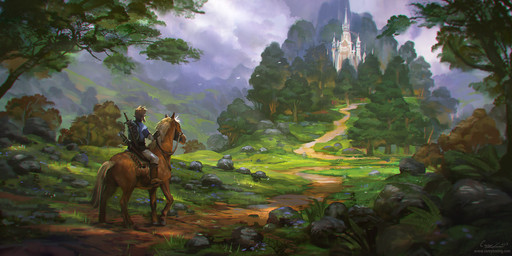 arrow_(weapon) blonde_hair boots bridle castle clothing cloud detailed_background duo feral flower footwear forest grass hair humanoid_pointy_ears male melee_weapon outside plant pointy_ears ranged_weapon reins riding rock saddle shield shoes sword tail text tree weapon yellow_tail coreyart7 breath_of_the_wild nintendo the_legend_of_zelda epona_(tloz) link equid equine horse humanoid hylian mammal signature url