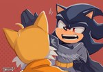 anthro clothing duo gloves handwear male open_mouth simple_background slap ifoundyoufaker batman_(series) batman_slapping_robin dc_comics sega sonic_the_hedgehog_(series) batman miles_prower shadow_the_hedgehog canid canine eulipotyphlan fox hedgehog mammal 2024 hi_res meme signature