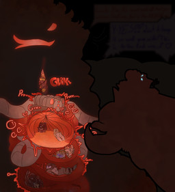 abdominal_bulge accessory ambiguous_gender anthro armor bangs bashful blindfold blush bodily_fluids clothing dialogue dialogue_box esophagus eyewear eyewear_on_head feeding female female/female feral fluffy flustered forced furniture gauntlets gauntlets_(weapon) gloves glowing glowing_internals goggles goggles_on_head group guts hair_accessory hairband handwear hood internals intestines motor muffled muffled_speech oblivious onomatopoeia organs pipe robotic_arms robotic_hand robotic_limb robotic_tail rumbling_stomach scared semi-anthro shy sofa sound_effects speech_bubble stomach stomach_acid text trio unaware_pred unsure unwilling_prey vore willing_prey scarletscaleddragon ashdum_(scarletscaleddragon) elidae_elinoris fal_(aquaticmaskfreak) flauschi_(gravitysinning) segfault tinnek_(scarletscaleddragon) anglerfish animal_humanoid canid canine canis domestic_dog fish fish_humanoid humanoid mammal marine marine_humanoid mouse murid murine rat rodent shark shark_humanoid virus_(organism) absurd_res hi_res