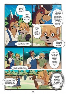 ambiguous_gender anthro dialogue male text prismanoodle canid canine felkin fox mammal comic english_description english_text hi_res