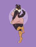 anthro backless_clothing backless_dress big_breasts big_butt breasts butt clothing dress female huge_butt looking_back pink_clothing pink_dress solo thick_thighs nastypasty canid canine canis domestic_dog mammal hi_res